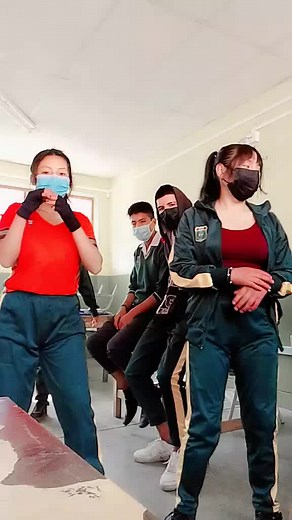 Coordinated Dance Routine in Classroom Setting