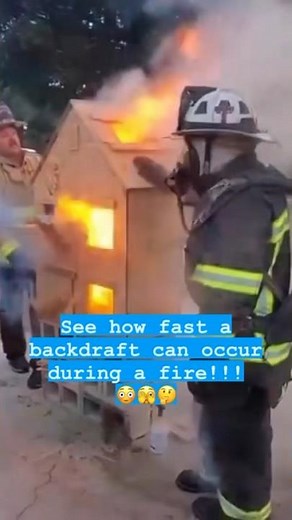 Firefighters demonstrate how backdrafts occur during a fire #jjsafetyllc #safety first #safetyfails