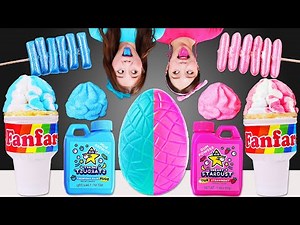 🎀Pink&Blue Desserts Ice cream Mukbang💎DK와 핑크 블루 디저트 아이스크림 먹방 JiniYum 지니얌
