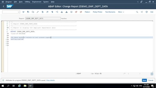 16.SAP ABAP Reports Events Class 1