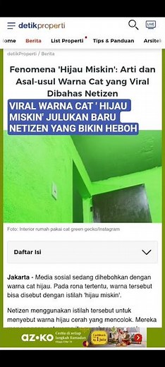Fenomena 'Hijau Miskin': Arti dan Asal-usul Warna Cat yang Viral Dibahas Netizen