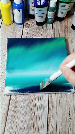 Super easy northern lights aurora borealis painting / acrylic painting for beginners ✨️