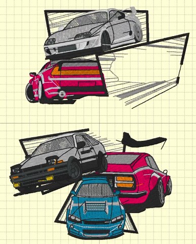 Vintage Cars Embroidery Design (DST & EMB) - Etsy