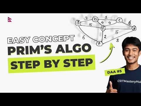 Prim’s Algorithm (Greedy) | Minimum Spanning Tree | Concept + Example | DAA