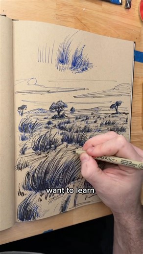 Simple technique for a complex grassland scene.