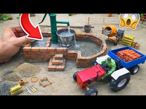 DIY Mini Tractor Making Hand Pump Construction | Using Bricks | Village Water Supply | @topminigear