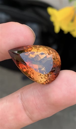 Certified top Quality Orange Brown Color 43.86 Ct Natural imperial Topaz