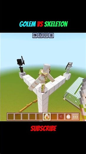 Iron Golem vs Skeleton Battle in Minecraft 💥 Who Wins? #shorts