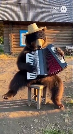 “Hilarious Bear Plays Instrument Like a Rockstar | Must Watch Funny Animal Short