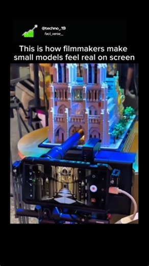 Fact_verse__ | The video shows a handcrafted miniature cathedral filmed with a motion-controlled camera to simulate a full-scale cinematic environment.... | Instagram