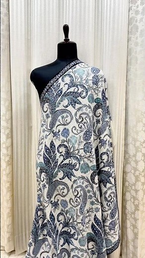 Luxury Kalamkaari Pashmina Shawl | Handwoven Off-White & Multicolour Masterpiece