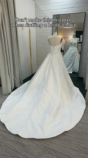 Don't make this mistake when fluffing a bride's train.