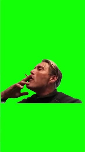 Mads Mikkelsen Smoking meme - Green Screen