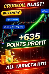 Crudeoil Blast trade buy entry All target achieved with 635 Points profit 🔥