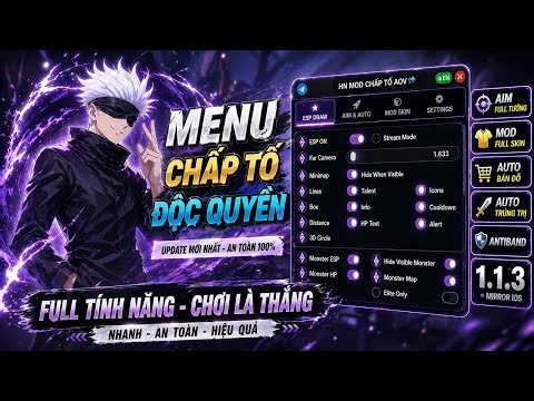 Chứng Chỉ Mới - Hướng Dẫn Cài Đặt Menu Hack Map Chấp Tố - Full Chức Năng , Mod Skin , An Toàn 100%