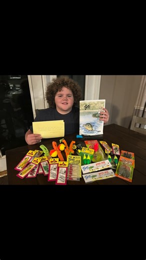 Juicy on Instagram: "Thanks so much @betts_tackle for hooking me up with all this fishing gear! I can’t wait to try it all out and catch a fish big enough to use the knives and cook up my first fish! I also love the cast net and have been working on throwing it already! #whatsupboys #juicyapproved #bettstackle #fishing #fish #getoutdoors #thankyou"