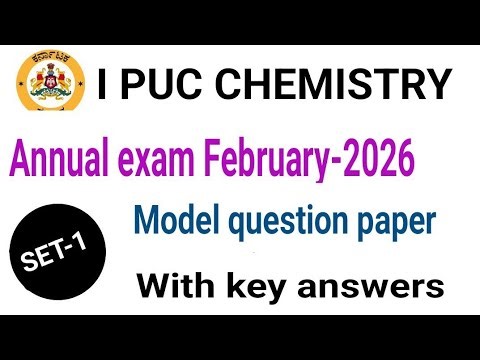 1st puc chemistry annual exam question paper with answers 2026