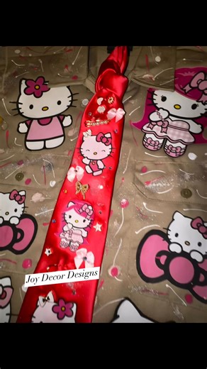 Custom Hello Kitty dress done by JDD! #customtie #hellokitty #hotpink #customdress #dickie #prettyinpink | Joy Decor Designs LLC
