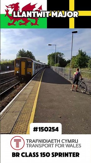BR Class 150 Sprinter Train - #150264 - Pulling into Llantwit Major | Real Train Spotting