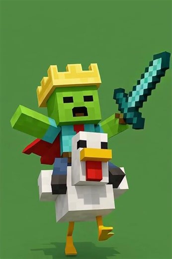 Zumbi bebe em cima da galinha minecraft - #minecraft #viral #humor