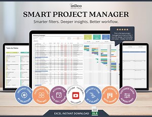 Project Management Excel Template Project Manager Task Template Timeline Gantt Chart Excel for Business Task List Template Project Manager - Etsy