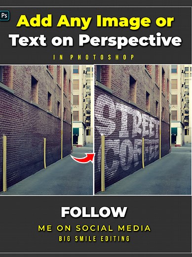 How to Create Realistic Perspective Text - Photoshop Tutorial #fyp #fypシ #foryou #photomagic #learnontiktok #edits #photo #photoediting #photoedit #photoshop #photoshoptutorial #bigsmileediting