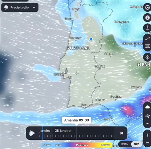 A depressão Kristin terá uma passagem rápida pelo território nacional, mas com impacto relevante a nível de precipitação, vento e neve. O vento mais intenso irá ocorrer no flanco ativo da depressão, em particular: Litoral Norte e Centro Terras altas do Norte e Centro Estas zonas ficam sob um forte gradiente de pressão, o que favorece a intensificação do vento, com rajadas mais significativas em áreas expostas e em altitude. Precipitação e neve Esperam-se períodos de chuva por vezes intensa, asso