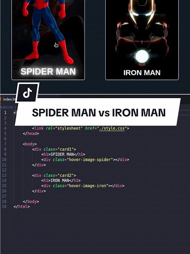 efek 3d html css #coding #programming #website #tech #fyp #spiderman #ironman