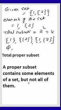 Find All Subsets and Proper Subsets of {1,{2}} | Sets Class 11