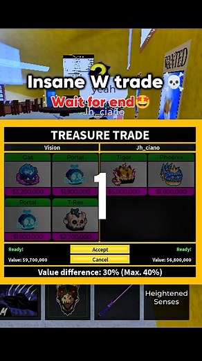 Insane W trade🤩 #bloxfruits #roblox