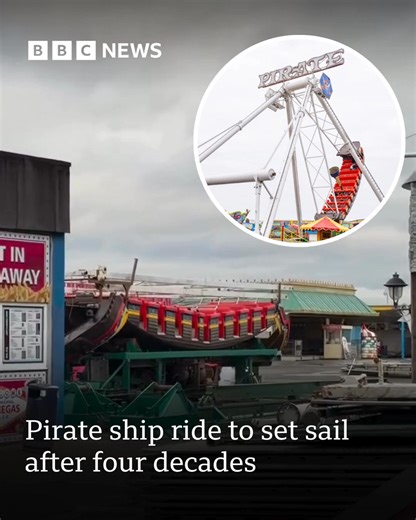 The iconic pirate ship ride will be leaving Skegness Pleasure Beach. Read more: https://bbc.in/49OGX4x 📸 Skegness Pleasure Beach 🎥 Russell Family Rambles | BBC Lincolnshire