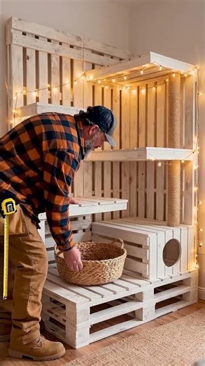 Make a Cat Mansion From Pallets 🐾 #AI Concept