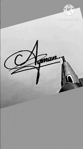 Amazing 🥰Signature Ayman#ayman signature style#A letter sign#ayman name writing#calligraphy#ytshorts
