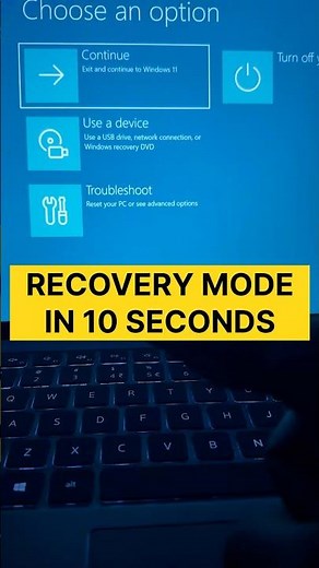 How to Open Advanced Recovery Mode on Windows PC in 10 Seconds! #shorts #computertips #tech