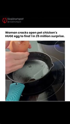 ExploreWorldShots on Instagram: "Some moments feel ordinary right up until they aren’t. A woman cracks open what looks like a normal egg, maybe a little bigger than usual, expecting nothing more than yolk and white. Instead, she finds something so rare it instantly turns a routine kitchen moment into a once-in-a-lifetime surprise. The slow crack, the careful hands, and the pause afterward build suspense perfectly. You can almost feel the shock through the screen as curiosity turns into disbelief