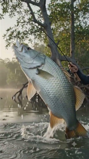 INSANE Barramundi TOPWATER Strike! 🤯 Monster River Fishing #shorts #topwater #fishing