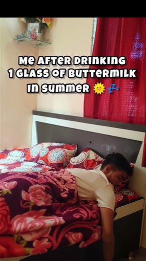 Garmi + chaas = sleep mode on 💀☀️| #comedy #funny #relatable #buttermilk #sleep #summer #viral