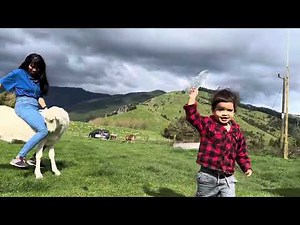 My mum Riding a goat