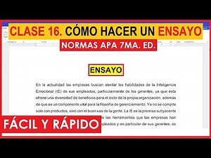 CLASS 16. EXAMPLE OF HOW TO WRITE AN ESSAY | APA 7TH EDITION GUIDELINES