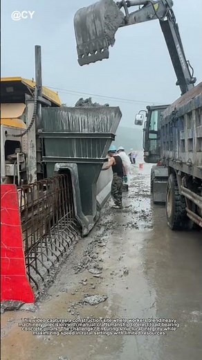 "Building Concrete Pillars FAST! Excavator + Human Teamwork 🚜↓"