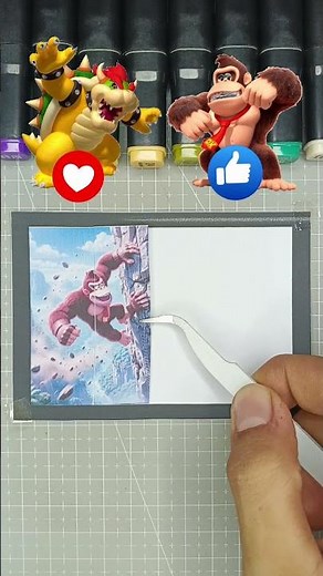 Bowser vs. Donkey Kong! A rock-climbing race! #donkeykong #bowser #mario