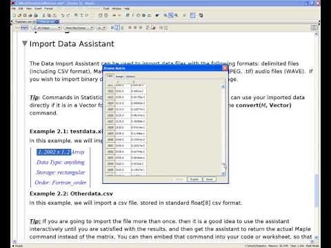 Maple: Introduction to Statistics