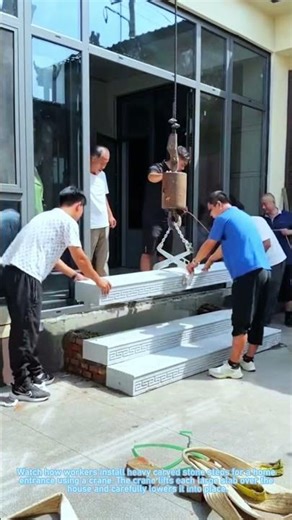Installing Stone Steps with a Crane: Fast Home Upgrade