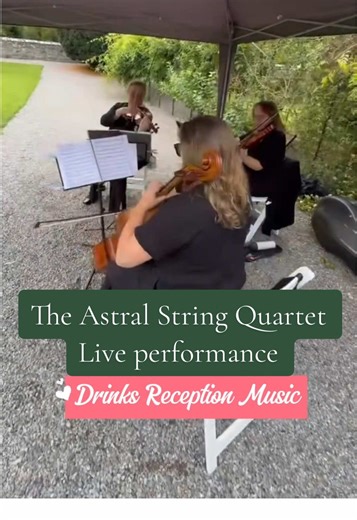 Live music at your drinks reception adds something magical to your event. The Astral String Quartet have a vast repertoire of classical, light classics and popular pieces to choose from to elevate the atmosphere and entertain your guests. Get in touch with our manager Gemma at astralstring@gmail.com for bookings and enquiries. Our website link is in our bio. We look forward to working with you. www.astralstringquartet.com #astralstringquartet #drinksreception #drinksreceptionmusic #irishstringqu