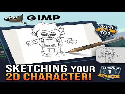 How to Sketch a 2D Game Character in GIMP | Unity 2D Tutorial #1
