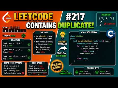 LeetCode 217 Explained Step-by-Step | HashSet Tutorial