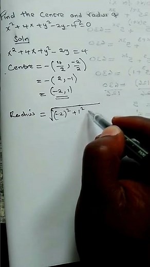 Finding the center and radius of Equation of a Circle in made Easy#maths
