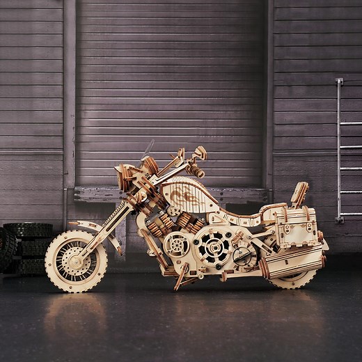 ROKR Cruiser Motorcycle LK504 3D Wooden Puzzle - Cool Mechanical Model