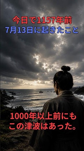 【7月13日】1000年以上前、日本はこの津波を経験していた。 #今日は何の日 #日本史 #ニュース #平安時代 #津波