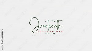 Happy Freedom Day, Simple Happy Freedom Day, Juneteenth Freedom Day June 19, 3D Juneteenth Freedom Day Text Animation Video For You Stock Video